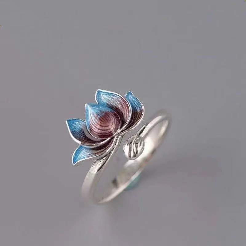 (Cross-border trading), creative enamel, elegant adjustable ring, simple and elegant design, gradient