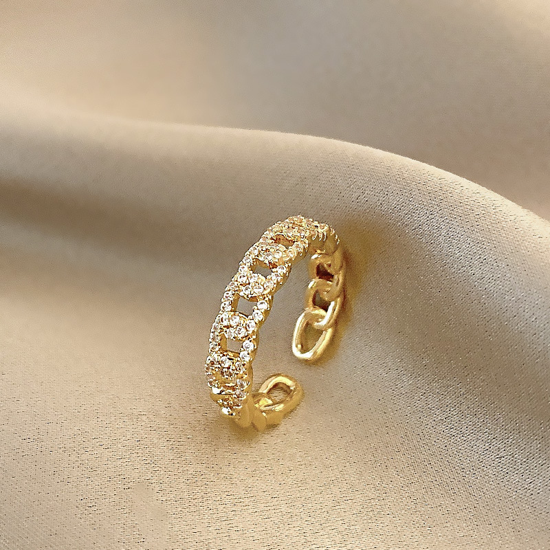 (Cross-border trading), Tide, small design geometric trend fashionable one size ring with pigtail, internet celebrity