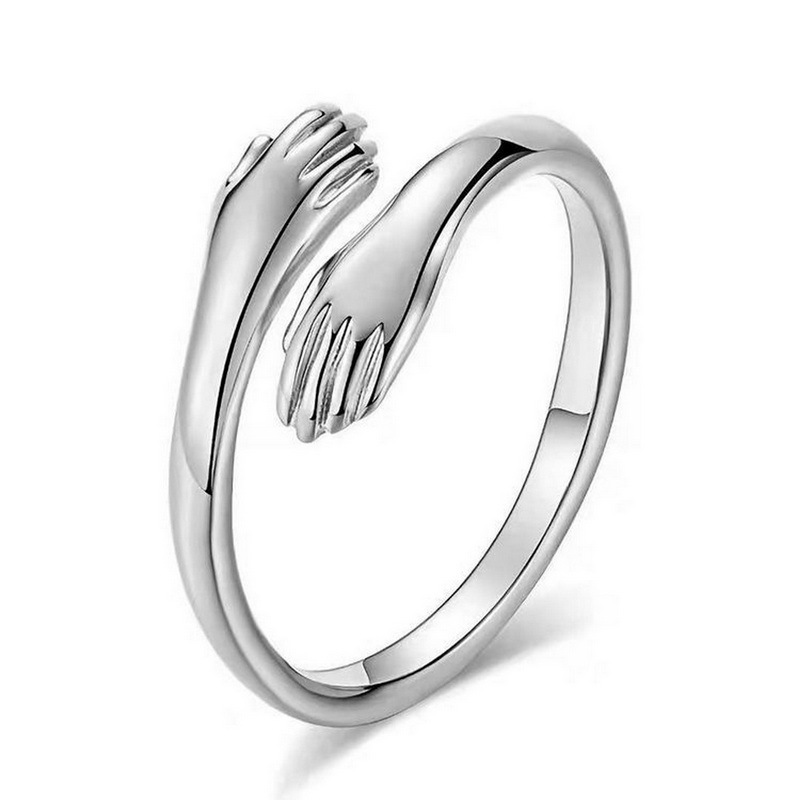 Cross -border hot -selling personality Creative hugs hugs hugs and hold arm rings Hand -opening can adjust the ring