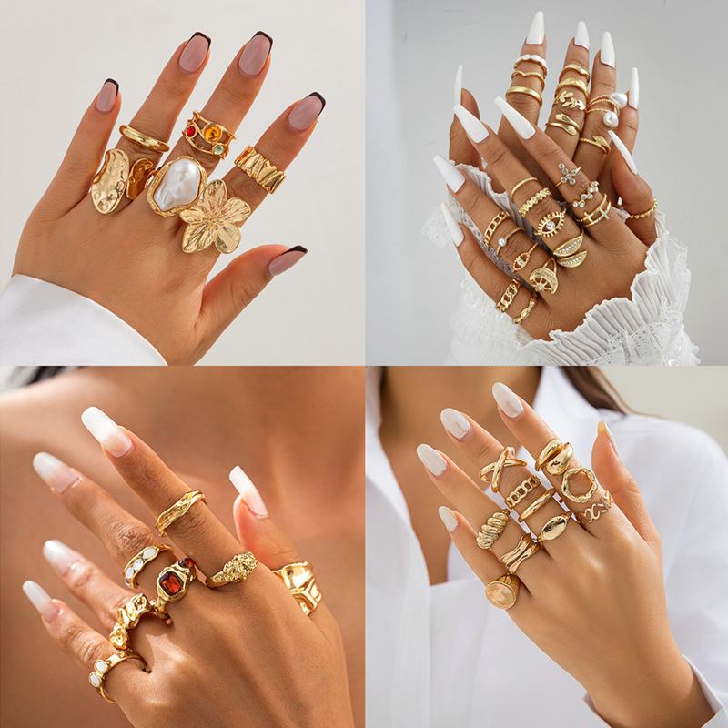 Ring, European style, light luxury style, high-quality style, flowered
