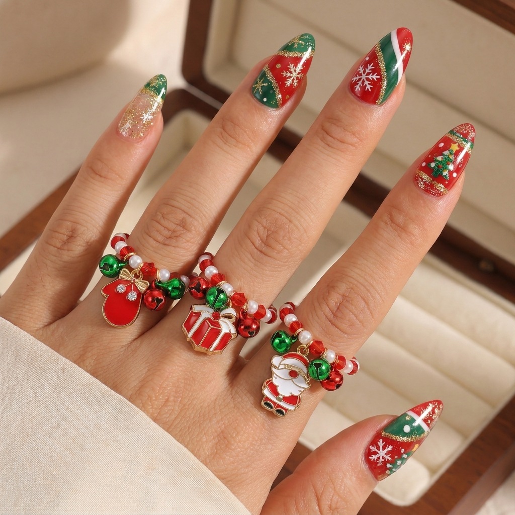 (Cross-border trading), elastic ball with beads, cartoon ring, gift box for elderly, small bell, atmospheric accessory