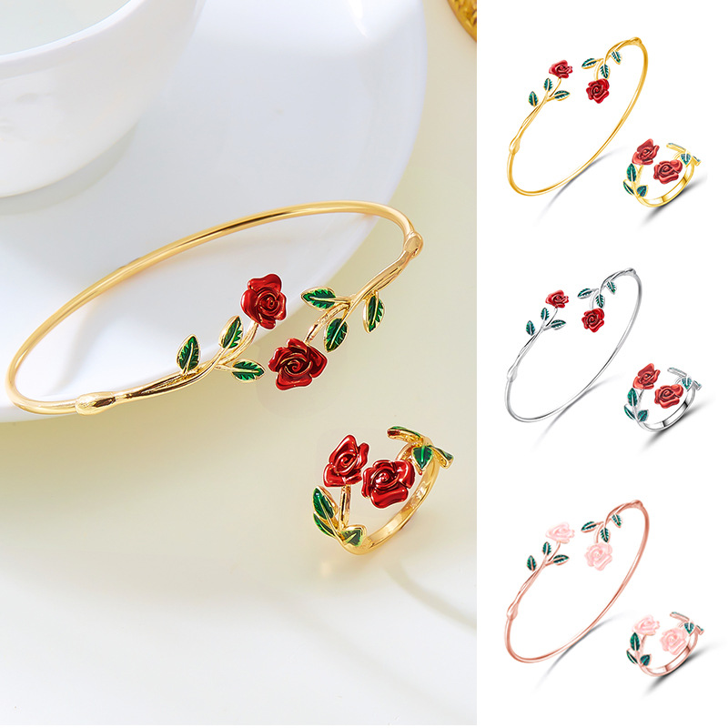 (Cross-border trading), fashionable adjustable jewelry, gold bracelet, ring, city style, high-quality style